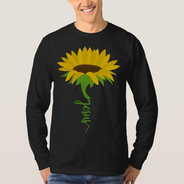 Christlicher Glaube Jesus Blume Gelbe Sonnenblume  T-Shirt (Vorderseite)