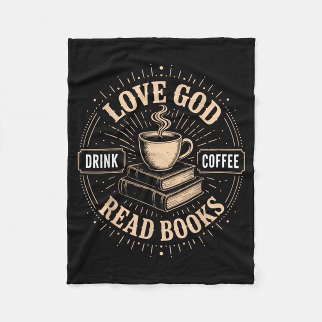 Christlicher Glaube Jesus Bücher Kaffee Gläubiger Fleecedecke (Vorderseite)