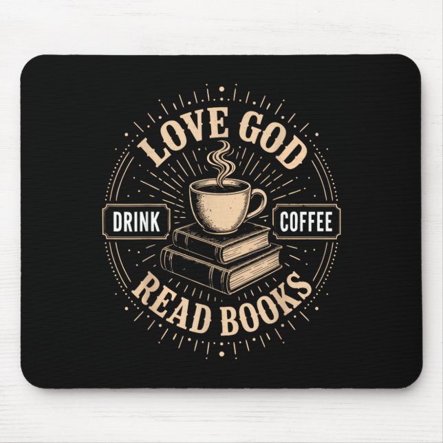 Christlicher Glaube Jesus Bücher Kaffee Gläubiger Mousepad (Vorne)