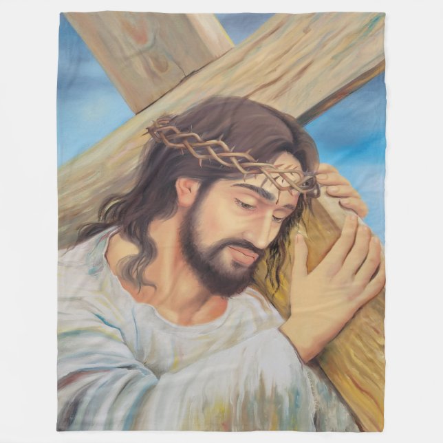 Christlicher Glaube Jesus Christus Fleecedecke (Vorderseite)