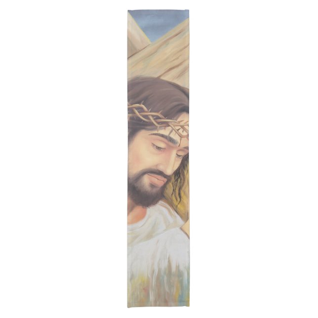 Christlicher Glaube Jesus Christus Kurzer Tischläufer (Vorderseite)