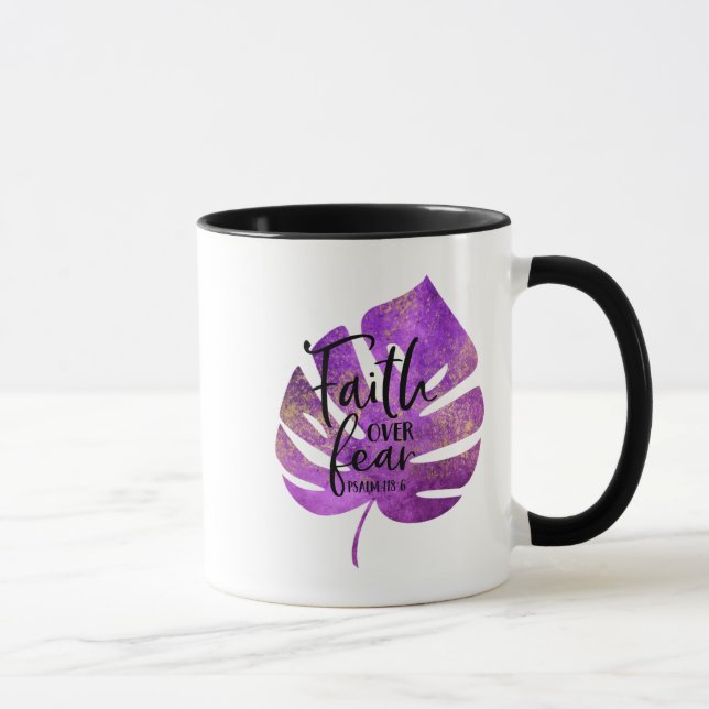 Christlicher Glaube Lila & Gold-Kaffee-Tasse Tasse (Rechts)