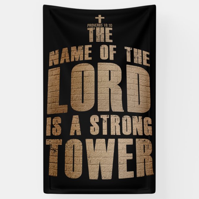 Christlicher Glaube:  Name des Herrn a Strong Towe Banner (Vertikal)