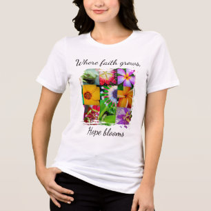 Christlicher Glaube wächst Blumen Collage Hoffnung Tri-Blend Shirt