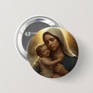 Christlicher Glaubens-Anstecker Mutter Maria und Button