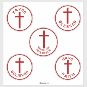 Christlicher Glaubens-Schriftsatz Set 2 mit Kreuz  Aufkleber