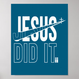 Christlicher Glaubenskreuz Jesus hat es getan Poster