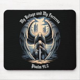 Christlicher gotischer Schutzengel Bibelzitat Psal Mousepad