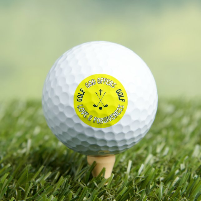 Christlicher Gott bietet Liebe Vergebung Cross Yel Golfball (Insitu T-Shirt)