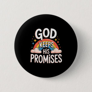 Christlicher Gott hält seine Versprechen Regenboge Button