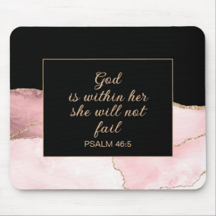 Christlicher Gott in ihrem rosa schwarzen Goldmarm Mousepad