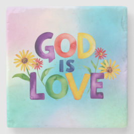 Christlicher Gott ist Liebe Bunte Daisy Blume Quot Steinuntersetzer