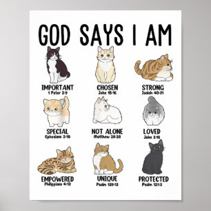 Christlicher Gott sagt Ich bin Katze Jesus Teenage Poster