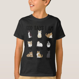 Christlicher Gott sagt Ich bin Katze Jesus Teenie  T-Shirt