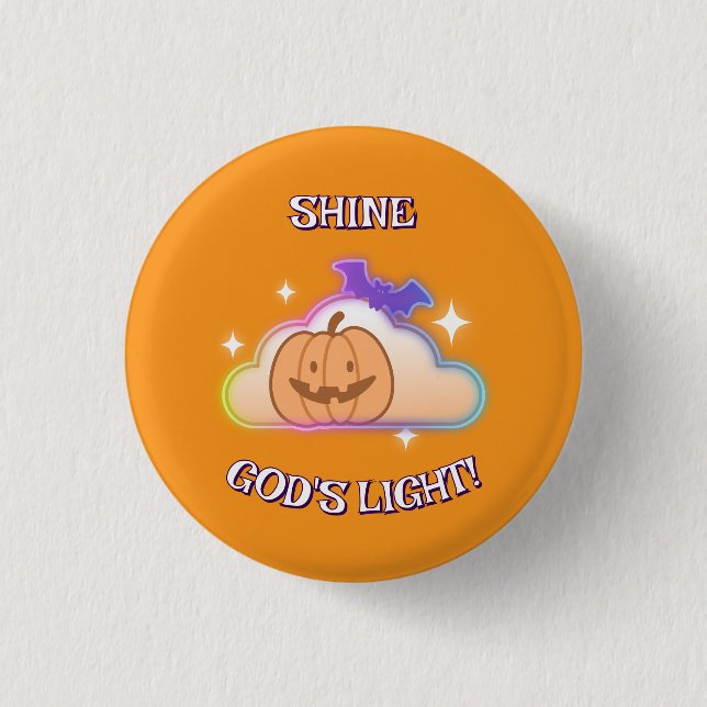 Christlicher Halloween-Button von Shine God Button (Vorderseite)