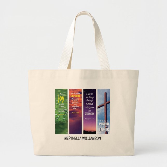 Christlicher Individuelle Name BIBLE MEDITATION Jumbo Stoffbeutel (Vorne)