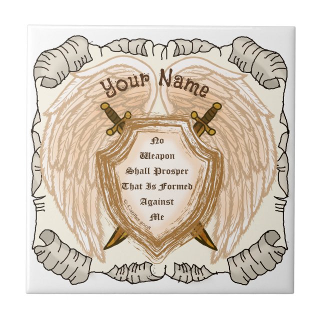 Christlicher individuelle Name "Kein Waffen" Fliese (Vorderseite)