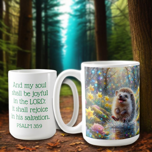 Christlicher inspirierender Psalm-Whimsischer Igel Kaffeetasse (Von Creator hochgeladen)