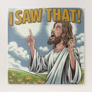 Christlicher Jesus beobachtet dich, Jesus, ich hab