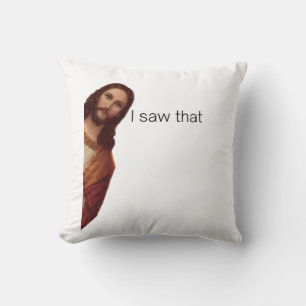 Christlicher Jesus beobachtet dich, Jesus, ich hab Kissen