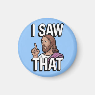 Christlicher Jesus beobachtet dich, Jesus, ich hab Magnet