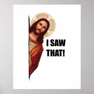 Christlicher Jesus beobachtet dich, Jesus, ich hab Poster