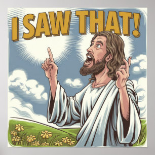 Christlicher Jesus beobachtet dich, Jesus, ich hab Poster