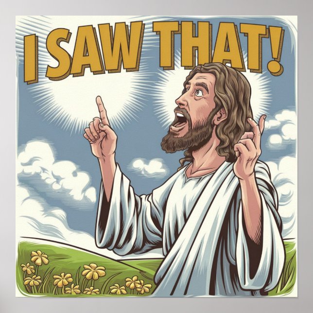 Christlicher Jesus beobachtet dich, Jesus, ich hab Poster (Vorne)