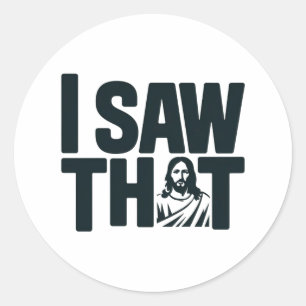 Christlicher Jesus beobachtet dich, Jesus, ich hab Runder Aufkleber