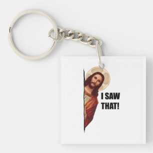 Christlicher Jesus beobachtet dich, Jesus, ich hab Schlüsselanhänger