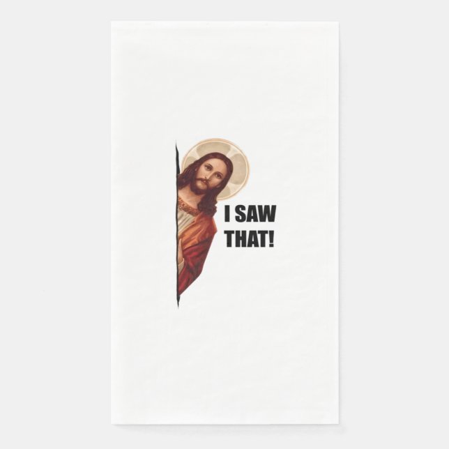 Christlicher Jesus beobachtet dich, Jesus, ich hab Serviette (Vorderseite)