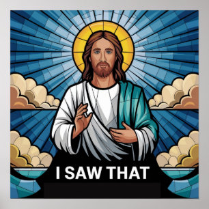 Christlicher Jesus beobachtet dich, Jesus ich habe Poster