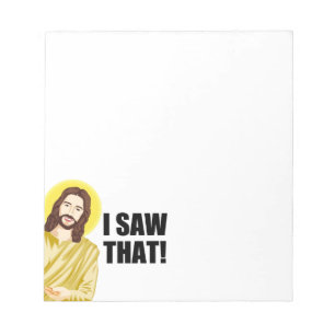 Christlicher Jesus beobachtet dich, Jesus ich sah Notizblock