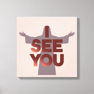 Christlicher Jesus beobachtet dich, Jesus ich sehe Leinwanddruck
