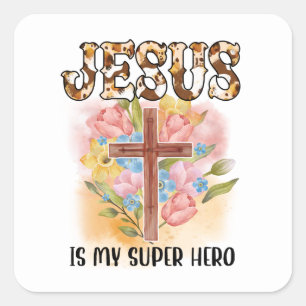 Christlicher Jesus Gott Individuelle Bibelvers Quadratischer Aufkleber