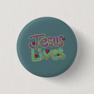 Christlicher Jesus lebt süß  Button