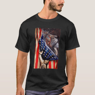 Christlicher Jesus Lion von Juda American Flag Pat T-Shirt