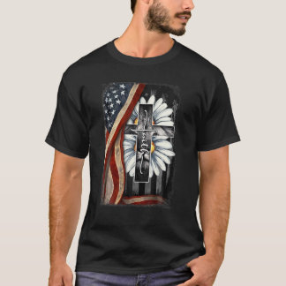 Christlicher Jesus Löwe Juda Faith kreuzt Blume A T-Shirt