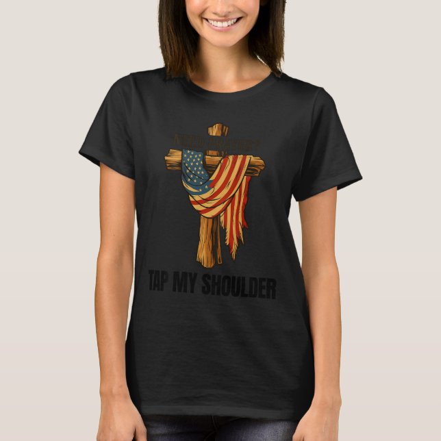 Christlicher Jesus Tippen Sie mir auf die Schulter T-Shirt (Vorderseite)