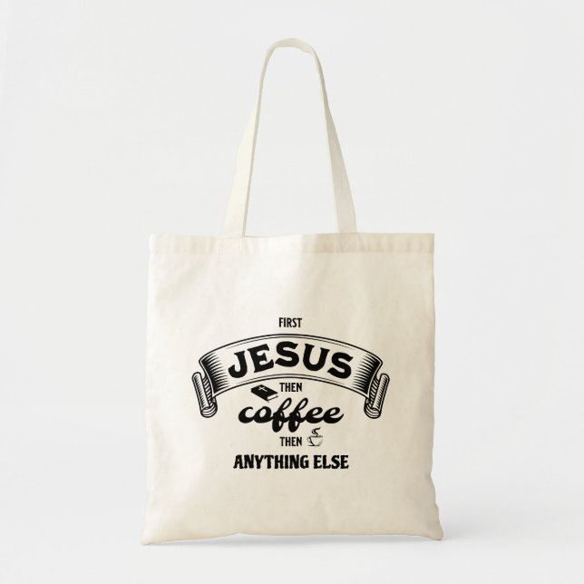 Christlicher JESUS UND KAFFEE Tragetasche (Vorne)