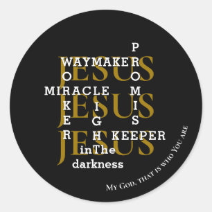 Christlicher JESUS Wegbereiter Runder Aufkleber