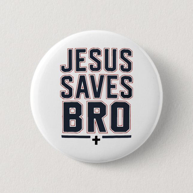 Christlicher Junge Jesus rettet Bro Christus König Button (Vorderseite)