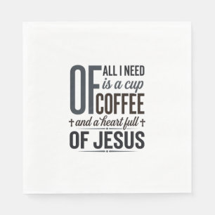 Christlicher Kaffee Jesus Zitat Vintage-Shirt-Desi Serviette