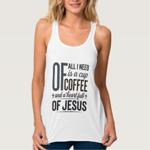 Christlicher Kaffee Jesus Zitat Vintage-Shirt-Desi Tank Top