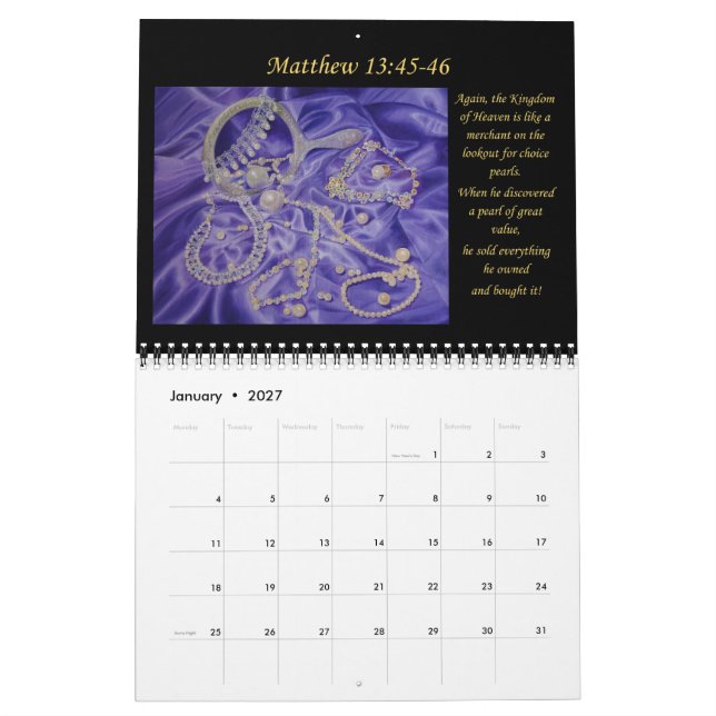 Christlicher Kalender Bibel Kunstwerk (Jan 2027)