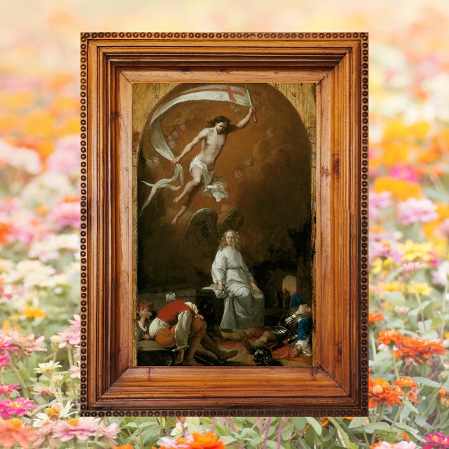 Christlicher katholischer Jesus Auferstehung Frohe Poster (Religious Christian Catholic Jesus Christ is risen Resurrection Happy Easter Poster)