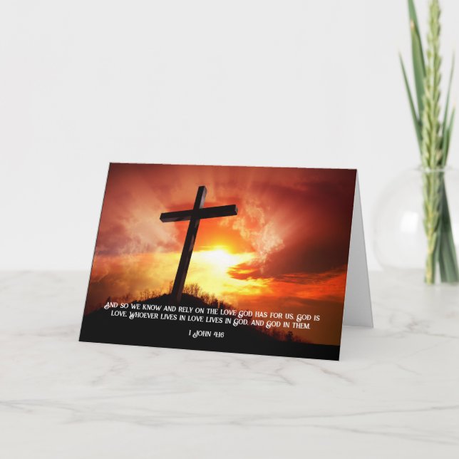 Christlicher katholischer Valentinstag Feiertagskarte (Vorderseite)