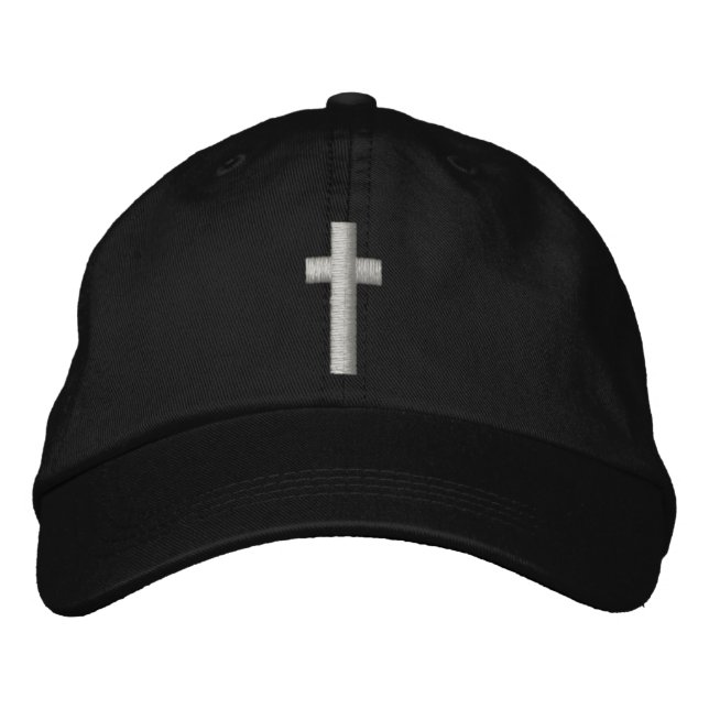 Christlicher Kreuzbestickter Bestickte Baseballkappe (Vorderseite)