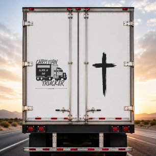 Christlicher LKW-Ruhm zu Gott Grunge Cross Decal Aufkleber