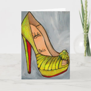 Christlicher Louboutin Gelber Glitzer Rote Unterho Karte